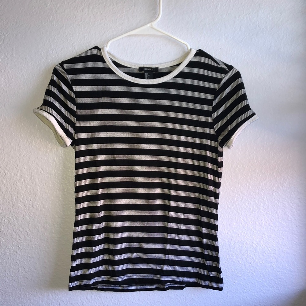 Forever 21 Black and White Striped Tee